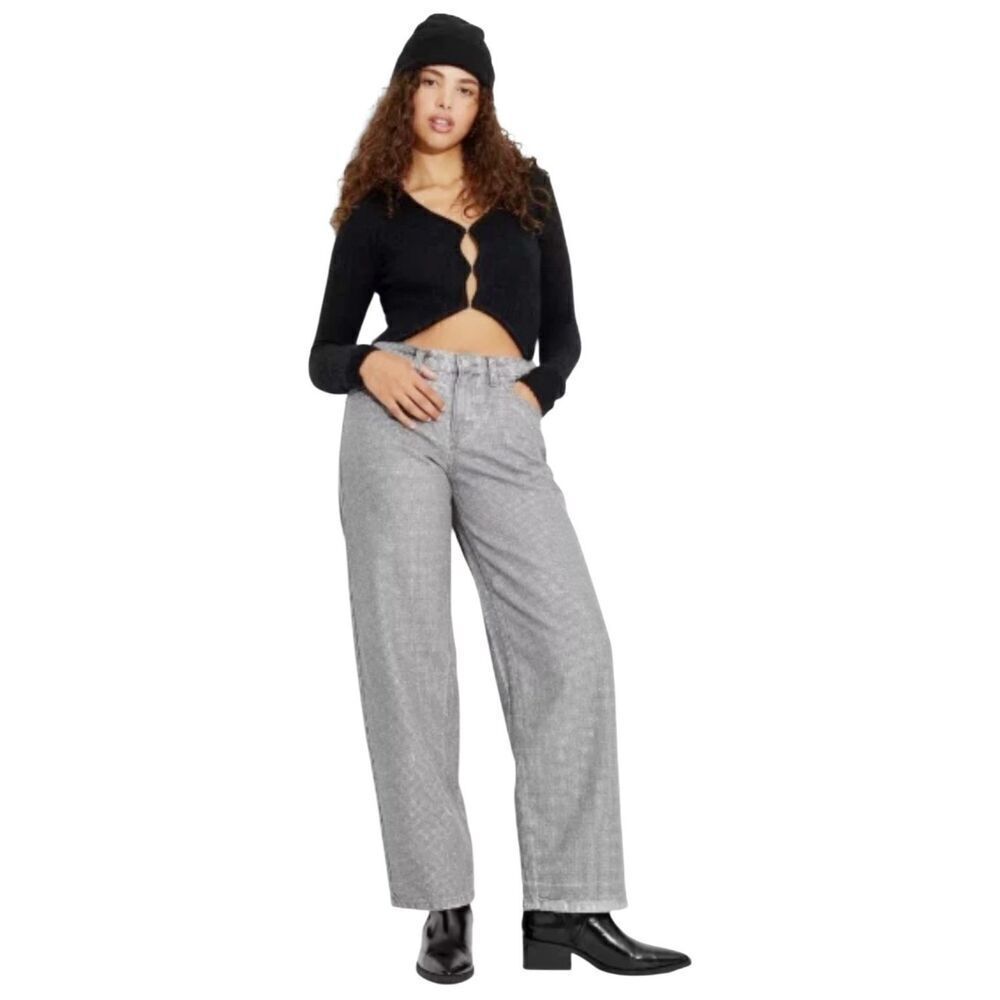 Wild Fable NWT gray silver sparkle mid rise 90’s relaxed straight jeans size 17